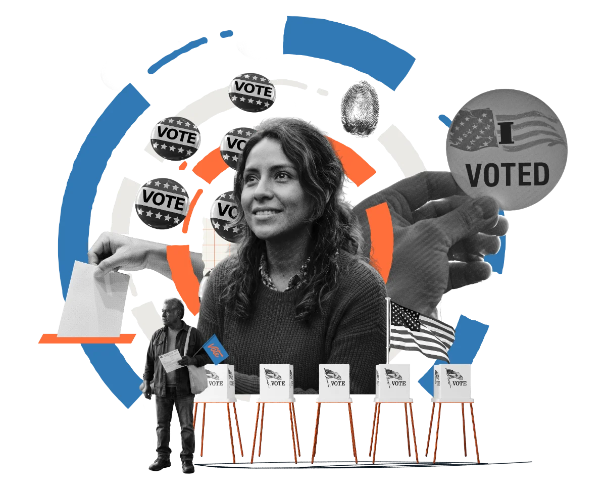Votantes latinos en las urnas